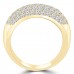 1.44 ct Ladies Five Row Round Cut Diamond Anniversary Ring in Yellow Gold